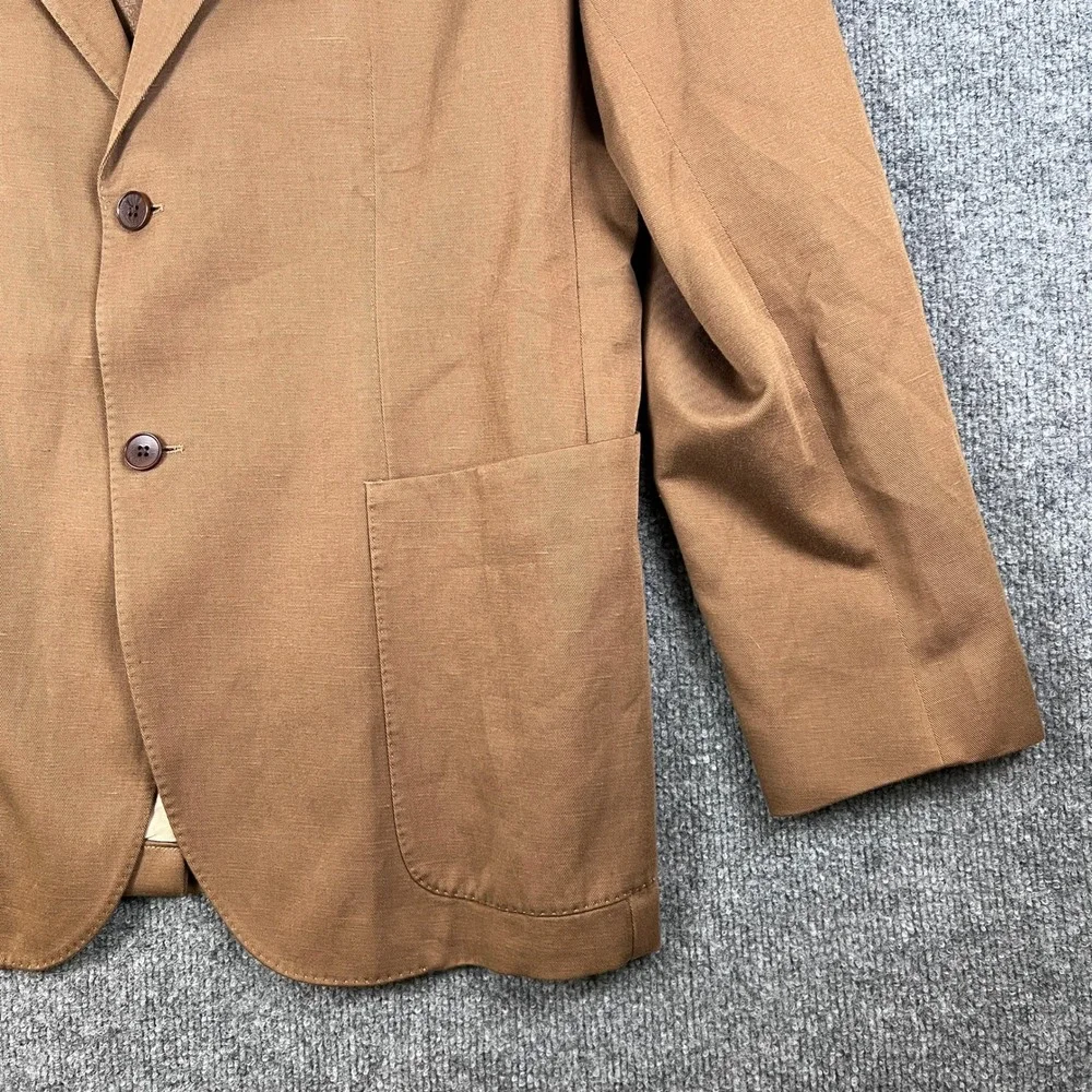 Banana Republic Jacket Mens 46L Brown Manifattura Emmetex Unstructured Linen